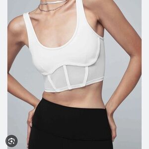 ALO Yoga White Corset Sports Bra